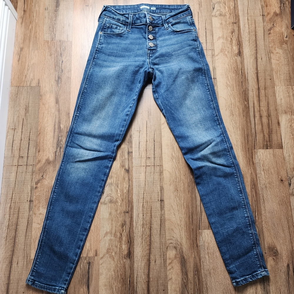 Women's Mid Rise Old Navy Rockstar Super Skinny Jeans Size 0